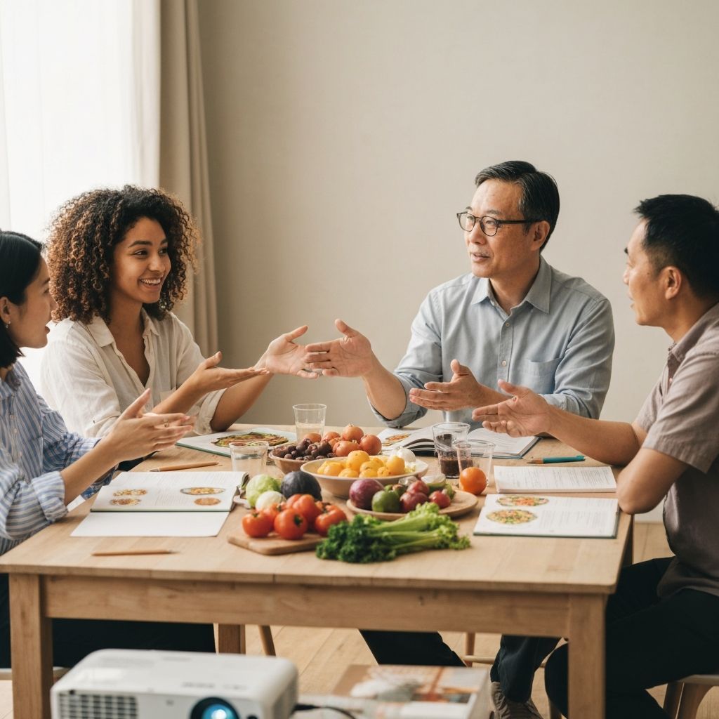 People learning about meal planning